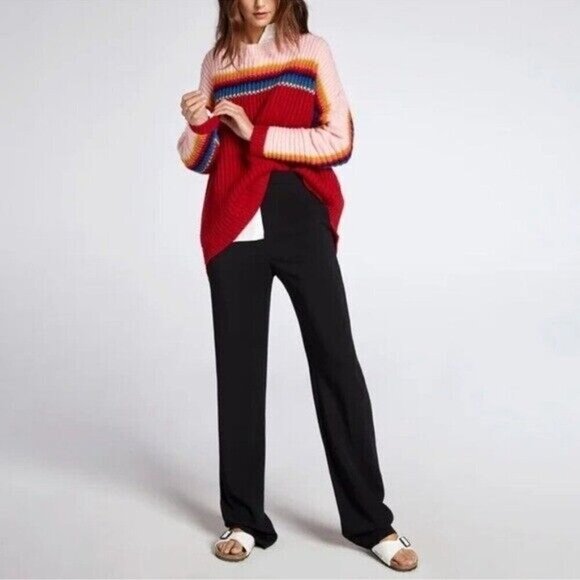 Xirena Apres Ski Striped Rainbow Alpaca Blend Oversized Size XS - Picture 2 of 9